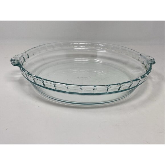 Vintage Pyrex Clear Glass 9.5” Pie Plate Deep Baking Dish Fluted W Handles # 229 - Picture 5 of 9
